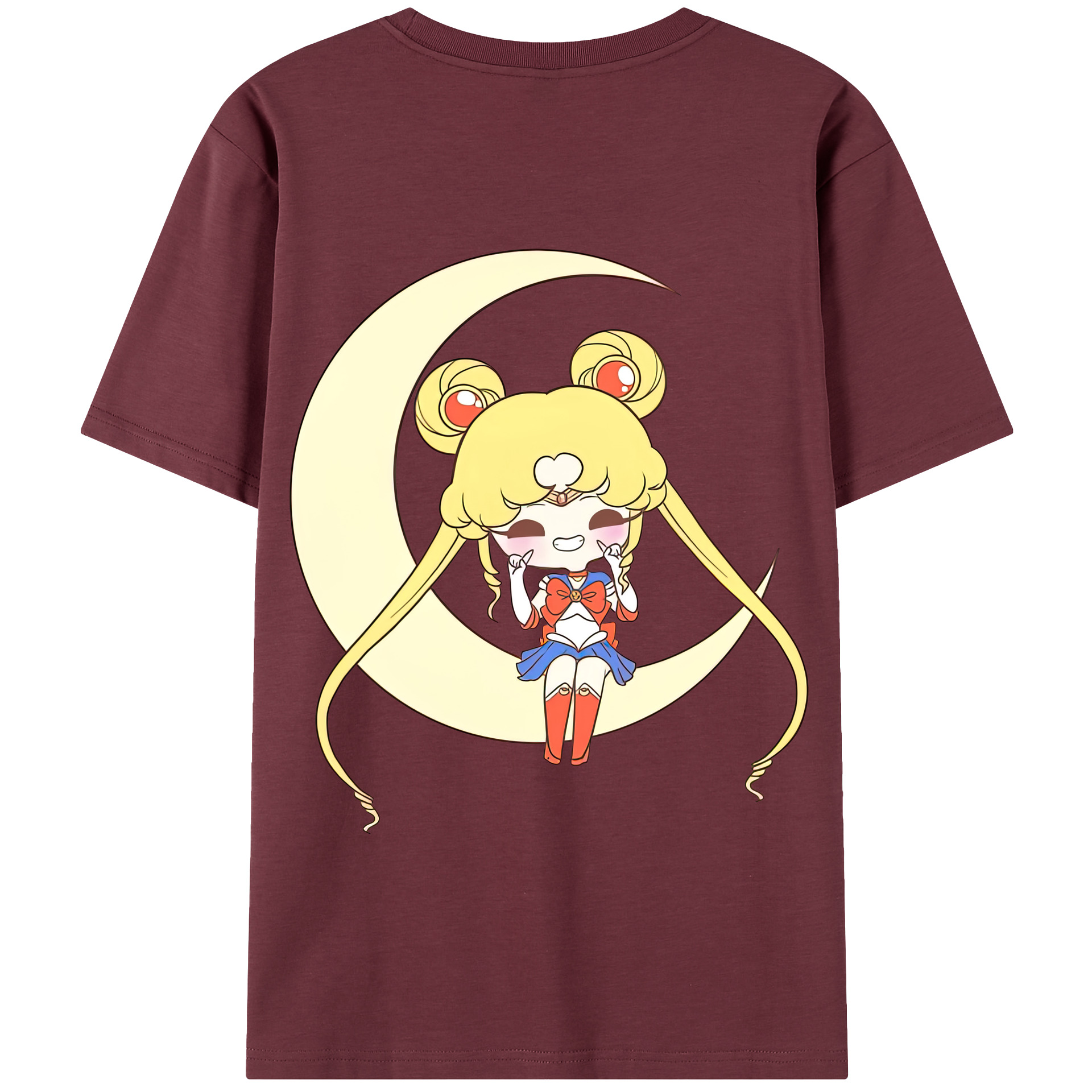（画像用） 美少女戦士セーラームーン 月野 うさぎ つきの うさぎ Sailor Moon Tsukino Usagi 綿100％半袖Tシャツ（背面プリント）